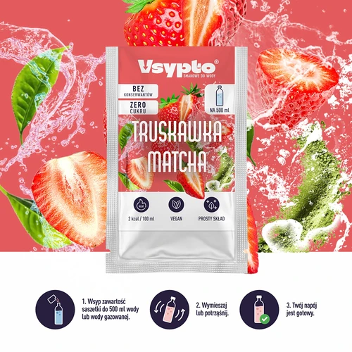 VSYPTO z okusom Jagoda Matcha, 3 g - 5