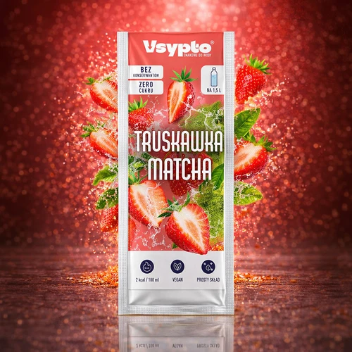 VSYPTO z okusom Jagoda Matcha, 9 g