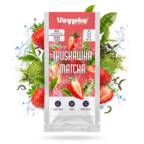 VSYPTO z okusom Jagoda Matcha, 9 g