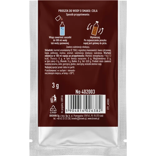 VSYPTO z okusom kole - prašek z okusom za vodo, 3 g - 3