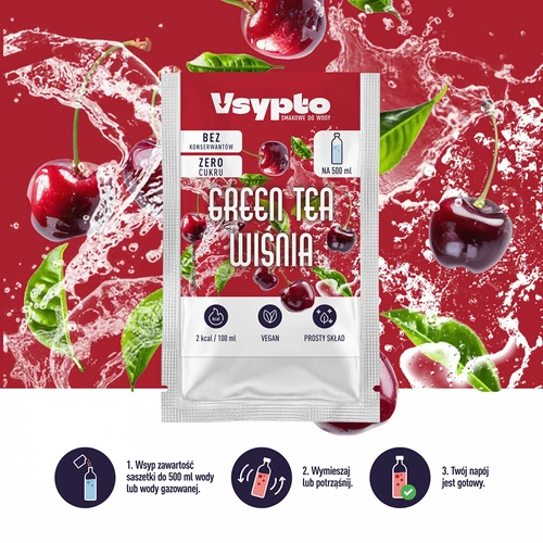 VSYPTO z okusom zelenega čaja in češnje, 3 g - 5