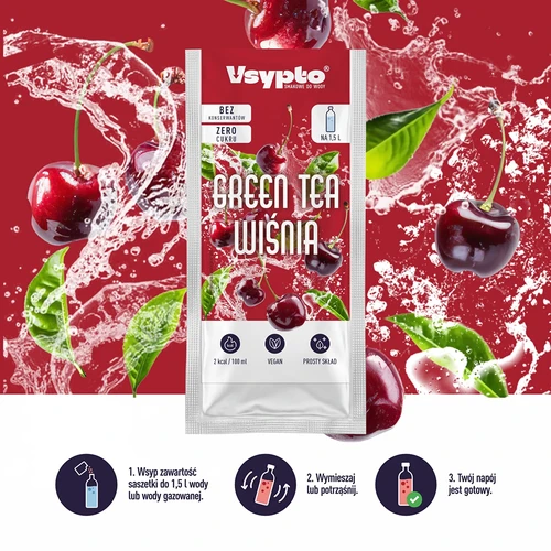 VSYPTO z okusom zelenega čaja in višnje, 9 g - 5