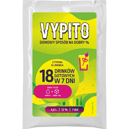 VYPITO 12 %, vrečka za 18 drinkov - Limona & limeta, 126 g