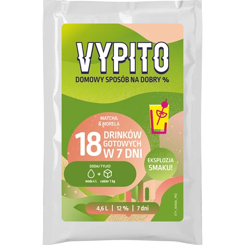 VYPITO 12%, vrečka za 18 drinkov - Matcha-Marelica, 126g