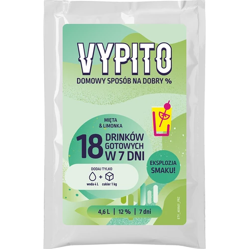 VYPITO 12 %, vrečka za 18 drinkov – Meta-Limeta, 126 g