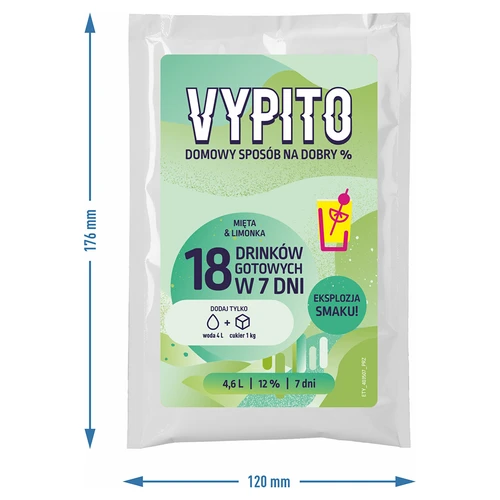 VYPITO 12 %, vrečka za 18 drinkov – Meta-Limeta, 126 g - 4
