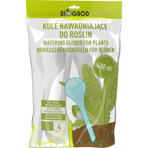 Zalivalne krogle za rastline, bele polprozorne, 400 ml, 4 kosi. - 3