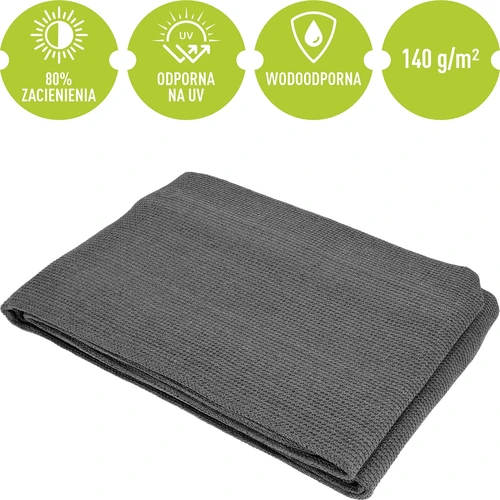 Zasenčevalna mreža (80 %, 140 g/m2) 0,9x5 m, grafitna - 5