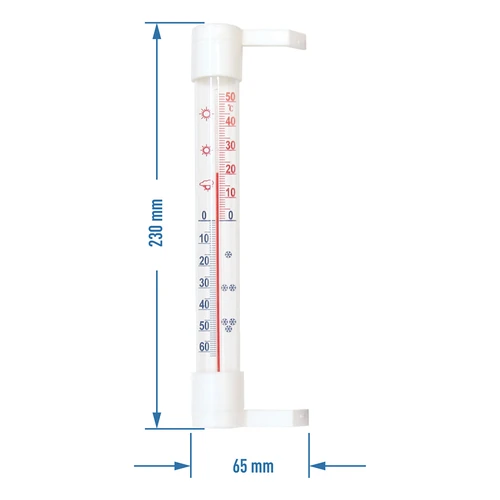 Zunanji termometer (od -50 °C do +50 °C) 23 cm mix - 2